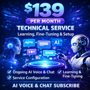 technical service AI-Service Subscribe, learning, fine-tuning and setup AI-voice service & chat, cost $139 per month